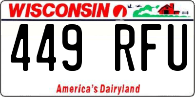 WI license plate 449RFU