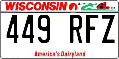 WI license plate 449RFZ