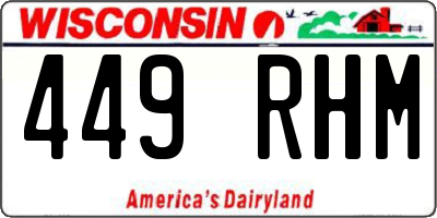 WI license plate 449RHM