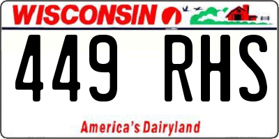 WI license plate 449RHS