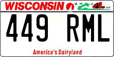 WI license plate 449RML