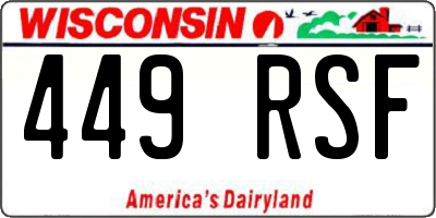 WI license plate 449RSF