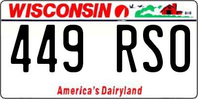 WI license plate 449RSO