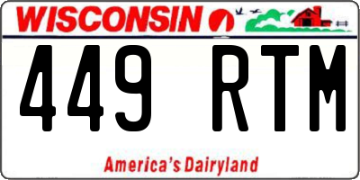 WI license plate 449RTM