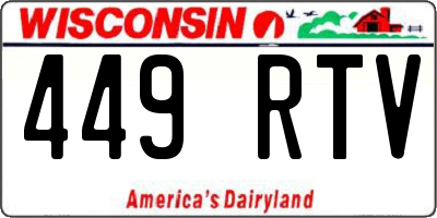 WI license plate 449RTV