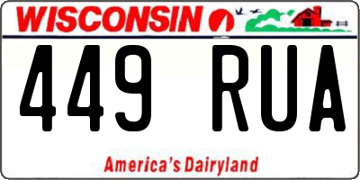 WI license plate 449RUA