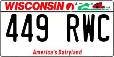 WI license plate 449RWC