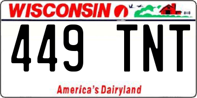 WI license plate 449TNT