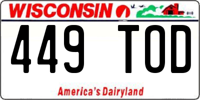 WI license plate 449TOD