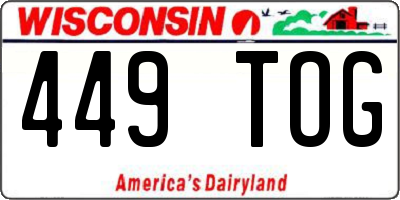 WI license plate 449TOG