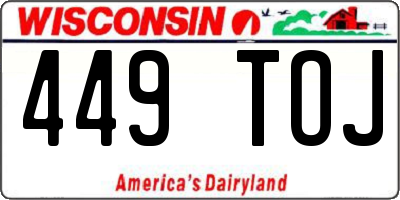 WI license plate 449TOJ