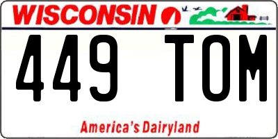 WI license plate 449TOM