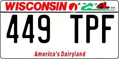 WI license plate 449TPF