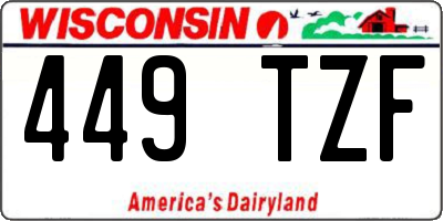 WI license plate 449TZF