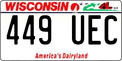WI license plate 449UEC