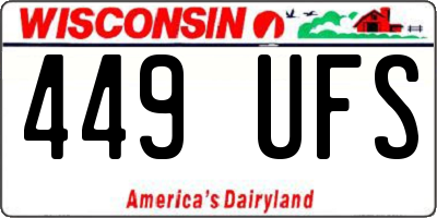 WI license plate 449UFS