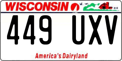 WI license plate 449UXV
