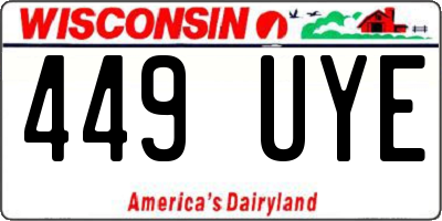 WI license plate 449UYE