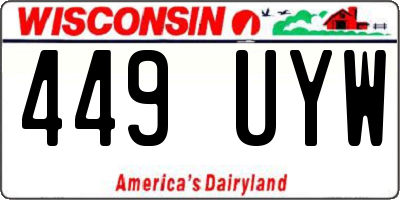 WI license plate 449UYW