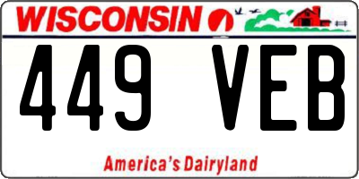 WI license plate 449VEB