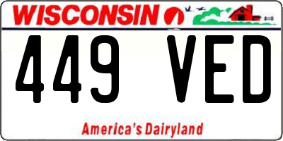 WI license plate 449VED