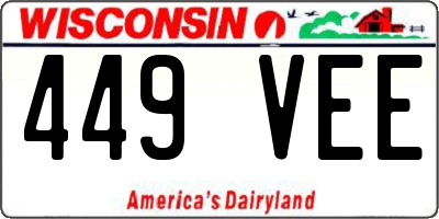 WI license plate 449VEE