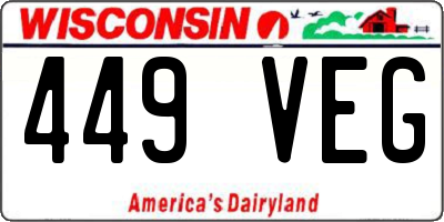 WI license plate 449VEG