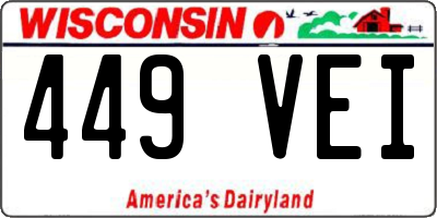 WI license plate 449VEI
