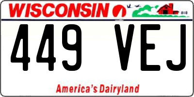WI license plate 449VEJ