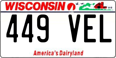 WI license plate 449VEL