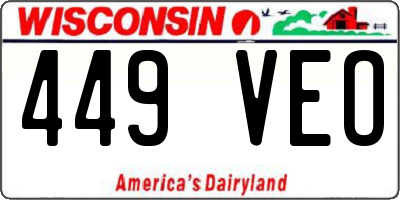 WI license plate 449VEO