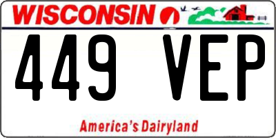 WI license plate 449VEP