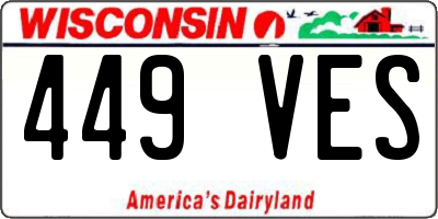 WI license plate 449VES