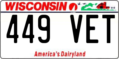 WI license plate 449VET