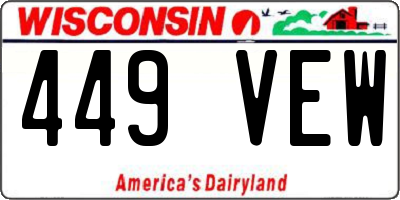 WI license plate 449VEW