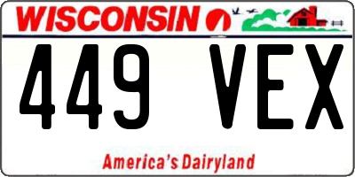 WI license plate 449VEX