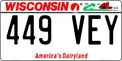 WI license plate 449VEY