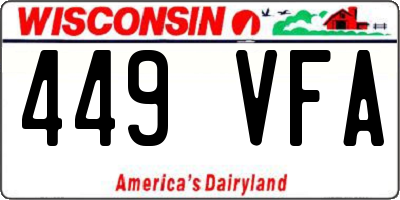 WI license plate 449VFA