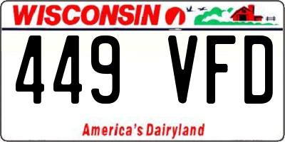 WI license plate 449VFD