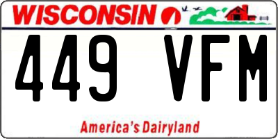 WI license plate 449VFM