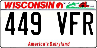 WI license plate 449VFR