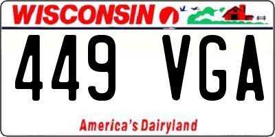 WI license plate 449VGA