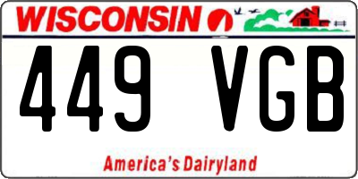 WI license plate 449VGB