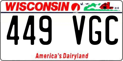 WI license plate 449VGC