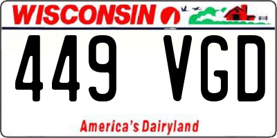 WI license plate 449VGD