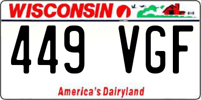 WI license plate 449VGF