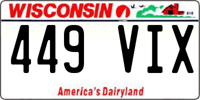 WI license plate 449VIX