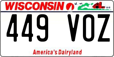 WI license plate 449VOZ
