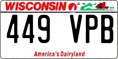 WI license plate 449VPB