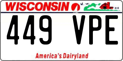 WI license plate 449VPE